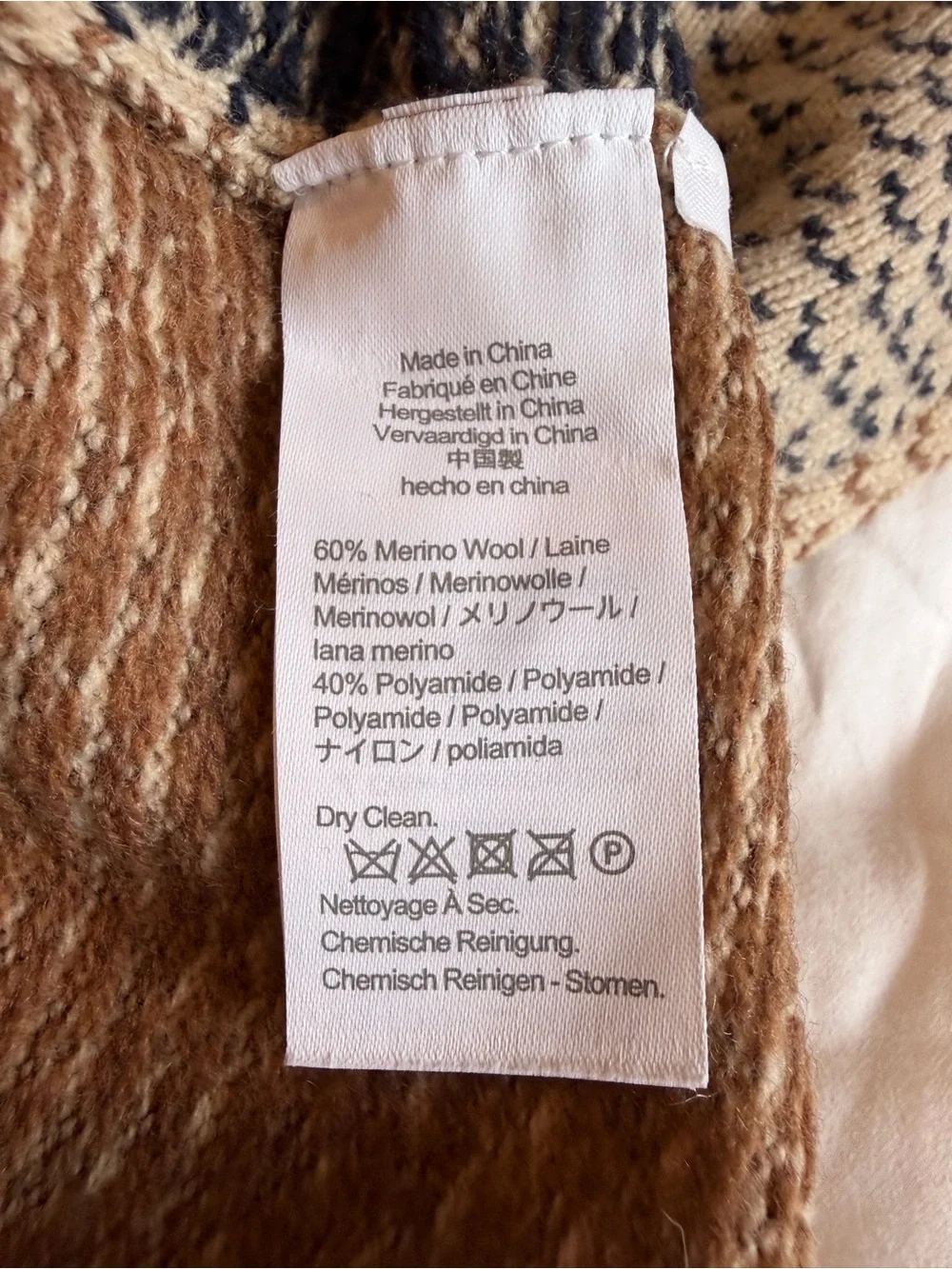 J. Crew Cream Crewneck Sweater with Navy, Pink & Green Details